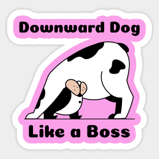 Funny Yoga | Downward Dog Like A Boss Sticker